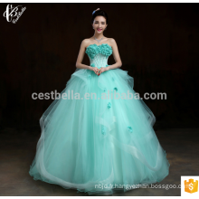 2017 Robe de bal à manches courtes à manches longues DrsignLight Green Off-Shoulder Weddin Dress